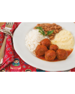 Almôndegas, purê de batata, arroz (450g)