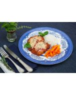 Filé de frango à parmegiana, cenoura, arroz (400g)