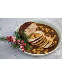 Peito de perú assado e fatiado (molho madeira separado) - Serve de 4 a 6 pessoas