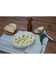 Rondelli de presunto e queijo ao molho branco (650g) 