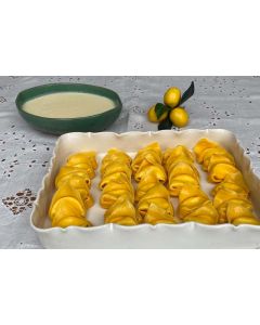 Tortelli recheado de alcachofra com molho de limão siciliano (1400g) 