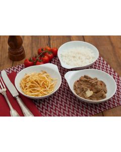 Strogonoff de carne, batata palha, arroz  (380g)
